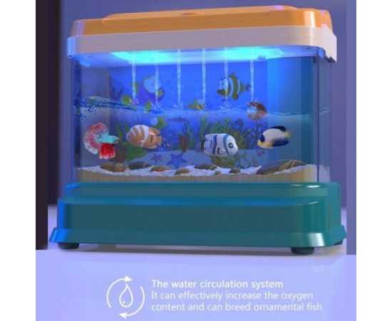 Electric Water Circulation Fish Tank Set Music Light Aquarium Parent Fishing Toy Game