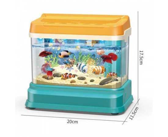 Electric Water Circulation Fish Tank Set Music Light Aquarium Parent Fishing Toy Game