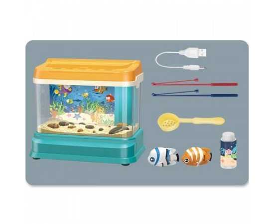 Electric Water Circulation Fish Tank Set Music Light Aquarium Parent Fishing Toy Game