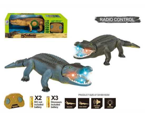 Crocodile Toy Remote Control Walking Alligator With Lights And Sound Effects