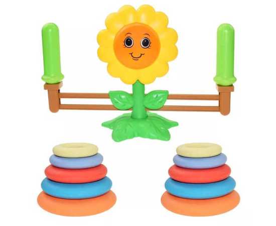 Rings Weight Sunflower Balance Math Montessori Arithmetic Learning Educational Learning Toy