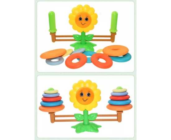 Rings Weight Sunflower Balance Math Montessori Arithmetic Learning Educational Learning Toy