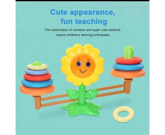 Rings Weight Sunflower Balance Math Montessori Arithmetic Learning Educational Learning Toy