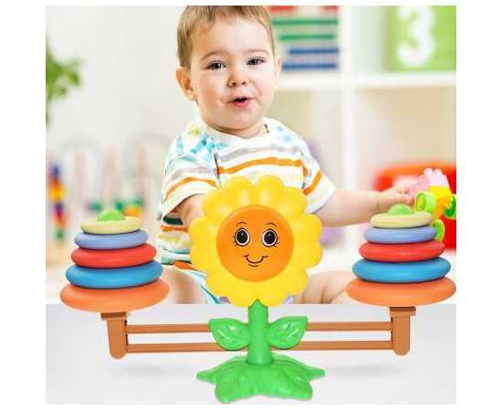 Rings Weight Sunflower Balance Math Montessori Arithmetic Learning Educational Learning Toy