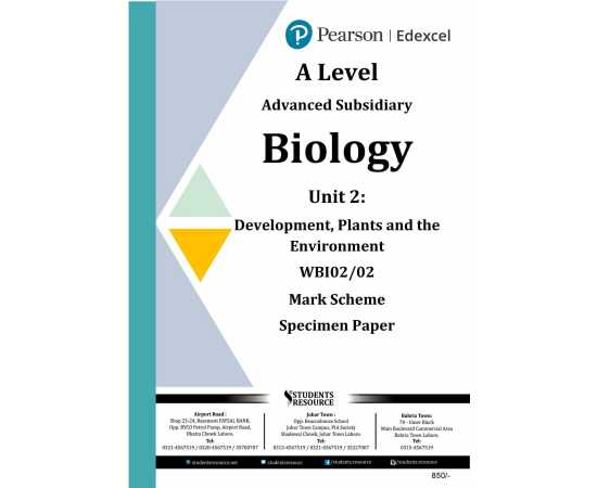 Pearson Edexcel Ial Wbi02 Biology Unit 2