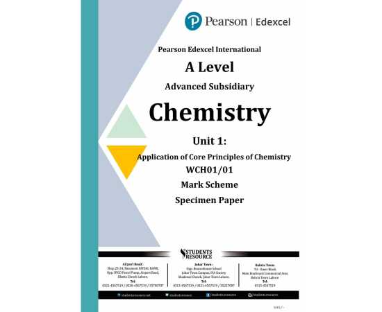 Pearson Edexcel Ial Wch01 Chemistry Unit 1