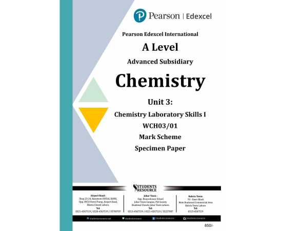 Pearson Edexcel Ial Wch03 Chemistry Unit 3
