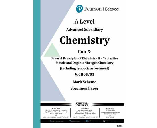 Pearson Edexcel Ial Wch05 Chemistry Unit 5