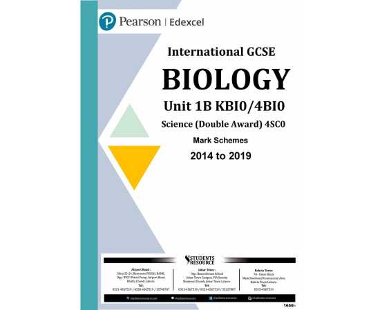 Pearson Edexcel International Gcse Biology Unit 1B Kbi0 - 4Bi0