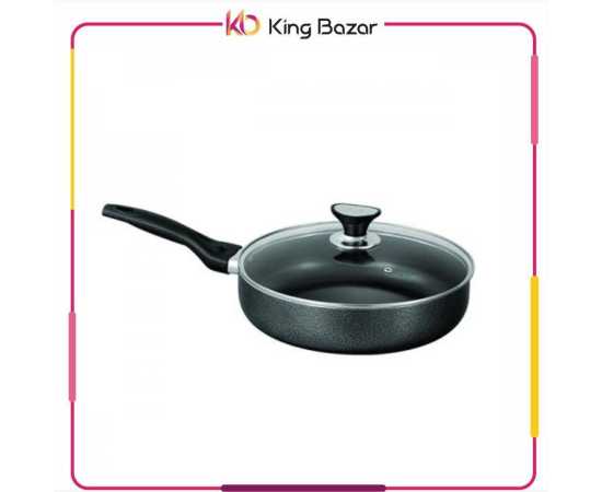 Sonex Classic Fry Pan With Glass Lid Non Stick Coating - Black