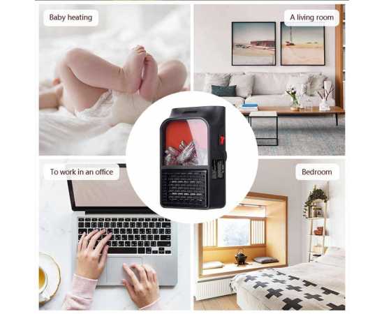 Mini Electric Remote Control Fan Heater - 900 Watts