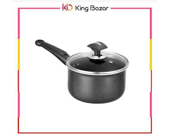 Sonex Classic Sauce Pot With Glass Lid-Non Stick-Black