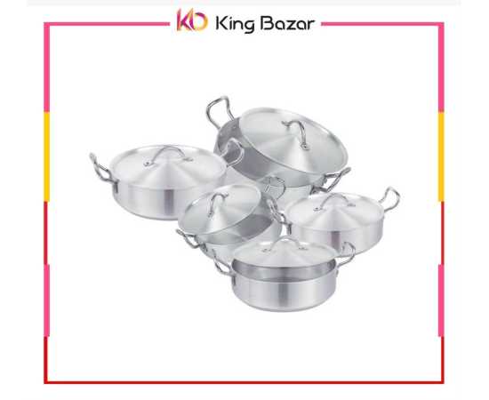 Sonex Metal Cooking Ware Karahi Set 5-pcs Sonex Aluminum Fish Pot (2-6)