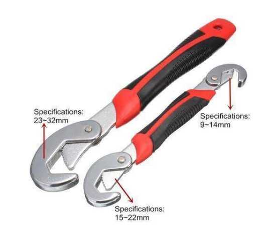 Snap And Grip Multi-Function Adjustable Wrench - Pack Of 2Snap And Grip Multi-Function Adjustable Wrench - Pack Of 2
