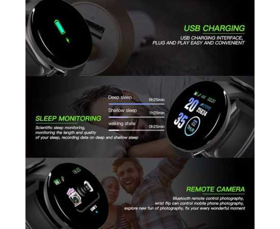 D18 Plus Smart Watch - BlackD18 Plus Smart Watch - BlackD18 Plus Smart Watch - Black
