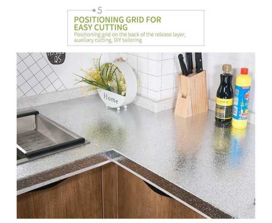 Kitchen Oil-Proof Waterproof Stickers Aluminum Self Adhesive - 40 X 200Cm