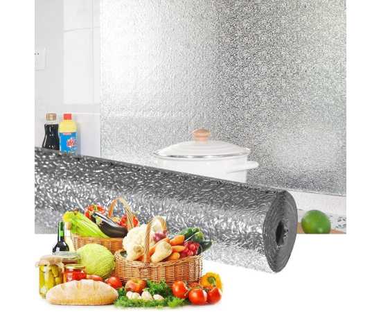 Kitchen Oil-Proof Waterproof Stickers Aluminum Self Adhesive - 40 X 200Cm