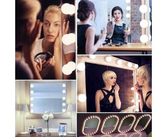 Led Makeup Mirror Light Led Hollywood Light 12V - 10 Bulb
