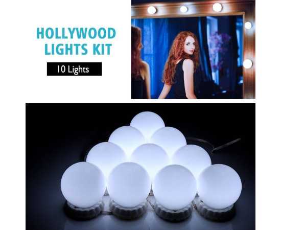 Led Makeup Mirror Light Led Hollywood Light 12V - 10 Bulb