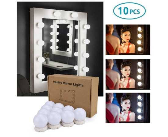 Led Makeup Mirror Light Led Hollywood Light 12V - 10 Bulb