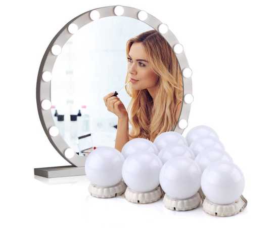 Led Makeup Mirror Light Led Hollywood Light 12V - 10 Bulb