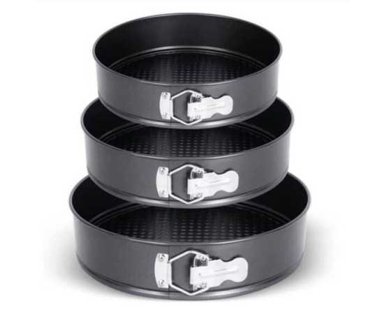 3 Pcs Round Non Stick Spring Form Cake Mold Baking Pan