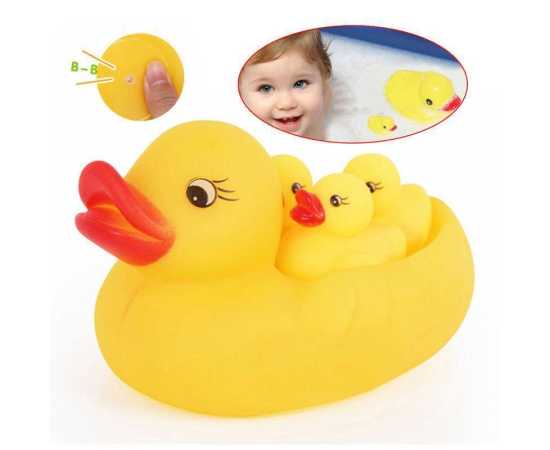 Yellow Rubber Cute Toy Floating Baby Bath Duck Toys For Kids Rubber Duck Bath Set