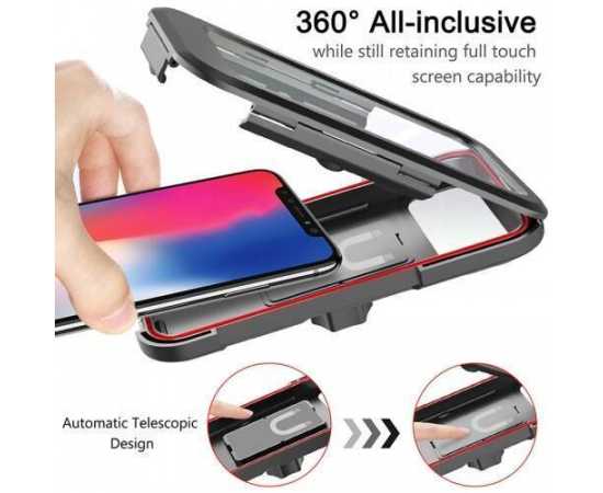 Bicycle Mobile Phone Holder Waterproof Handlebar 360 Rotatable