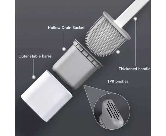 Multi Functional Silicone Toilet Brush & Holder