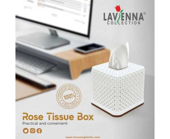 Rose Square Tissue Roll Box  - 1-Piece