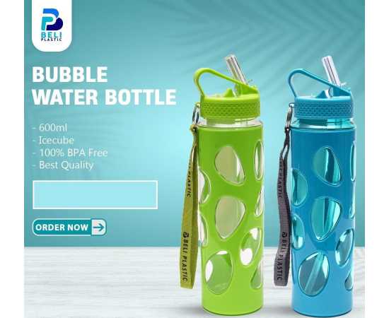 Bubble Cover Water Bottle 600 ML Sports Design - 1 Piece