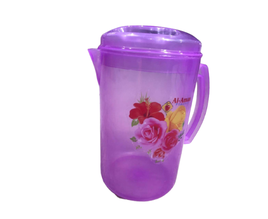 Beautiful Flower Printed Design Coloured Water Jug 1.5 Litres - 1-Piece