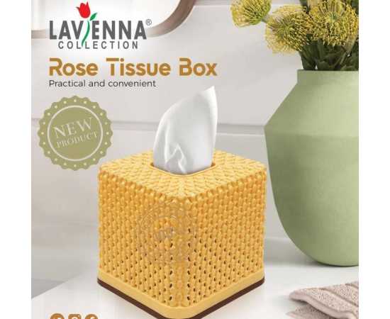 Rose Square Tissue Roll Box  - 1-Piece