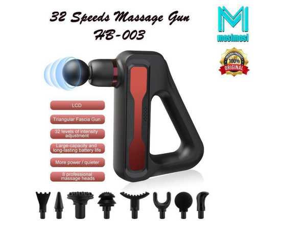Original Blueidea Electric Massage Gunn 32 Level Fascial Gunn With 8 Massage Heads - Bld-888