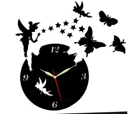 Wooden Fairy Home Decor Wall Clock