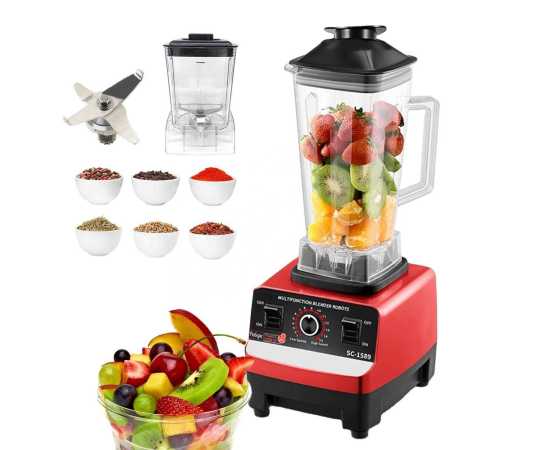 Heavy Duty 2 Cups Silver Crest Sc-1589 Blender And Grinder 4500W Multifunction Blender