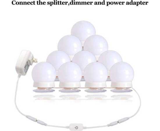 Hollywood Style LED Vanity Mirror Lights Bulbs - 10 LED