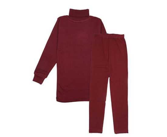 Baby High Neck Thermal Wear Suit - Mahroon