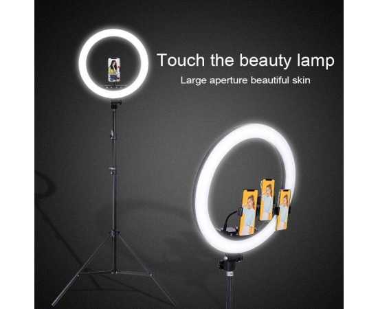 45cm LED Ring Light Set Live Photography Fill Light with 7.5ft Long Tripod Stand