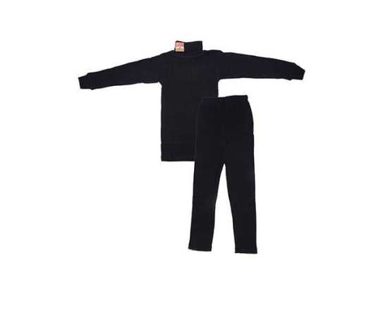 Baby High Neck Thermal Wear Suit - Black