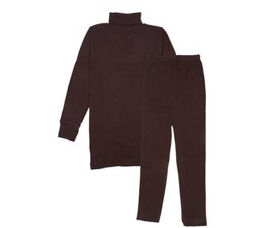 Baby High Neck Thermal Wear Suit - Brown