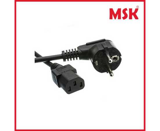 Msk Power Cord Cable For Pc Computer Laptop Lcd Upto 400 Watt 1.5 Meter - Black