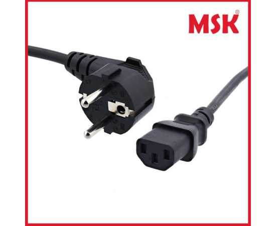 Msk Power Cord Cable For Pc Computer Laptop Lcd Upto 400 Watt 1.5 Meter - Black