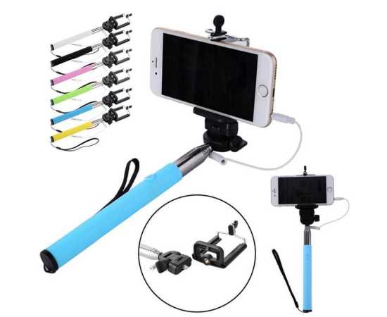 Selfie Stick For Smartphones With Wired - 1-Piece