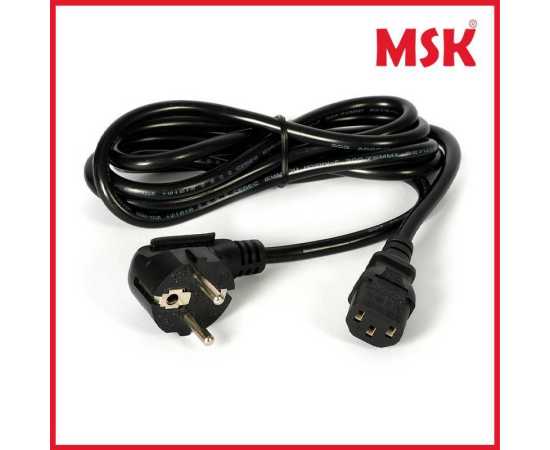 Msk Power Cord Cable For Computer Lcd Upto 400 Watt 1.5 Meter - Black