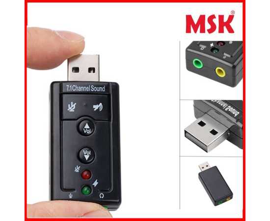 External USB Audio Sound Card Adapter Virtual 7.1 Channel - Black External USB Audio Sound Card Adapter Virtual 7.1 Channel - Black