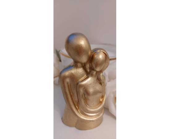 Couple Cuddling Hugging Lovers Wooden Ornament