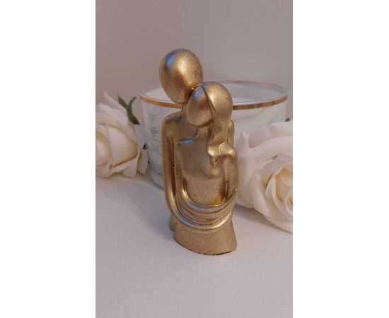 Couple Cuddling Hugging Lovers Wooden Ornament