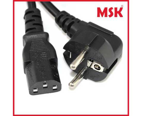 Msk Power Cord Cable For Pc Computer Laptop Lcd Upto 400 Watt 1.5 Meter - Black