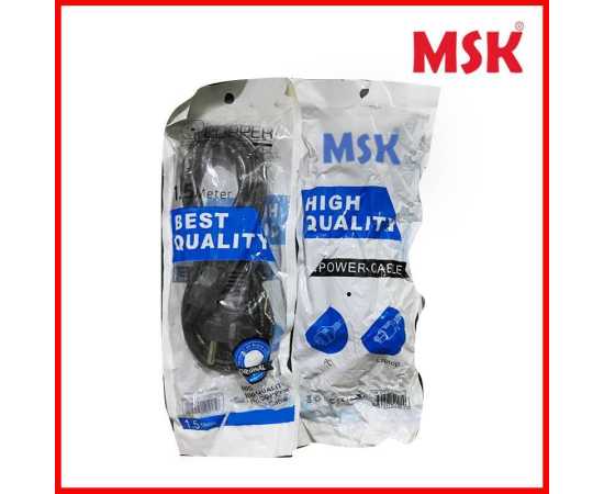 Msk Power Cord Cable For Pc Computer Laptop Lcd Upto 400 Watt 1.5 Meter - Black